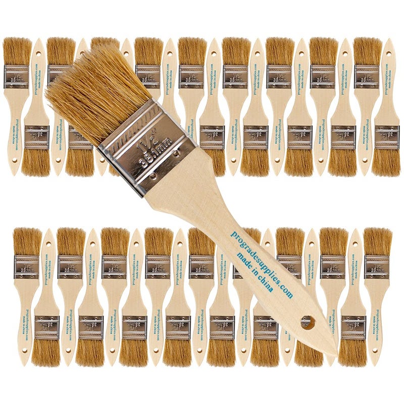 Pro-Grade Pro Grade - Chip Paint Brushes - 36 Ea 1.5 Inch Chip Paint Brush Light Brown - Image 1